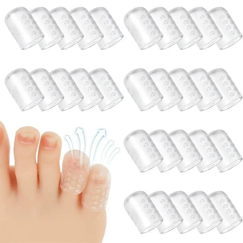 Silicone Toe Protector Sleeves Breathable Anti-Friction Toe Cap Pain Relief for Blisters Prevention Running Hiking Shoe Care Kit