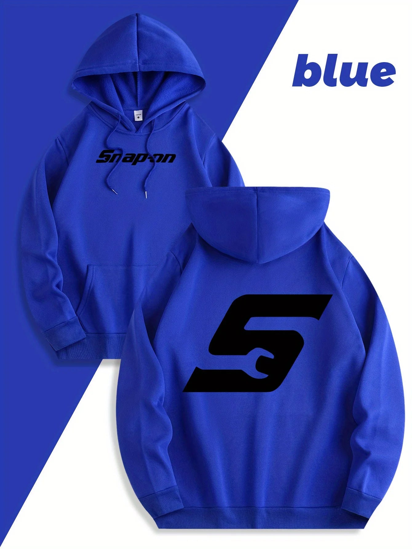2025 Red Snapon Hooded Sweatshirt Casual Long Sleeve Pullover100_ Polyester Knit Fabric All-Season Warm Hoodie with Drawstring