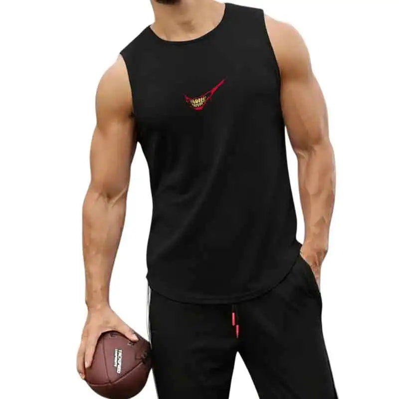 Gym Tank Top Running Sleeveless Shirt Fitness Workout Vest Men Basketball Jersey Training Bodybuilding Workout Stringer Singlets