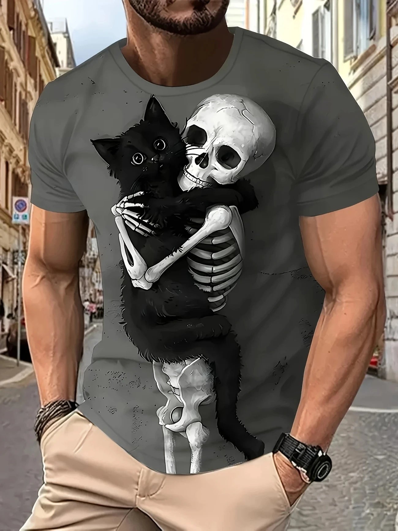 New Summer Men's T-shirt Funny Printed Pattern Short Sleeve Summer Outdoor Fashion Round Neck Tops Men's Clothing Abstract Art