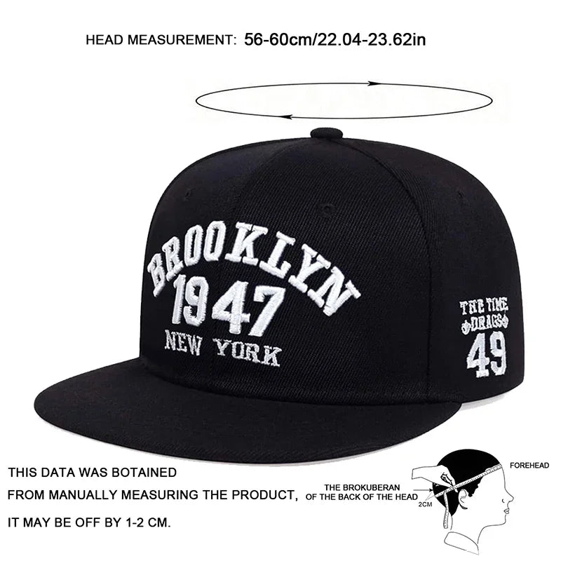 Unisex BROOKLYN Embroidery Hip-hop Hats Spring Autumn Outdoor Adjustable Sports Casual Baseball Caps Sunscreen Hat Sports Cap