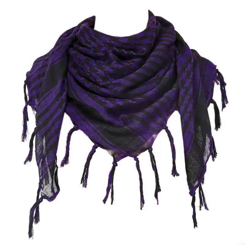 N7YD Desert Shemagh Scarf Soft Fringed Arab Headscarf Unisex Keffiyeh Bandana Unisex Headwrap Arabian Scarf Head Covering