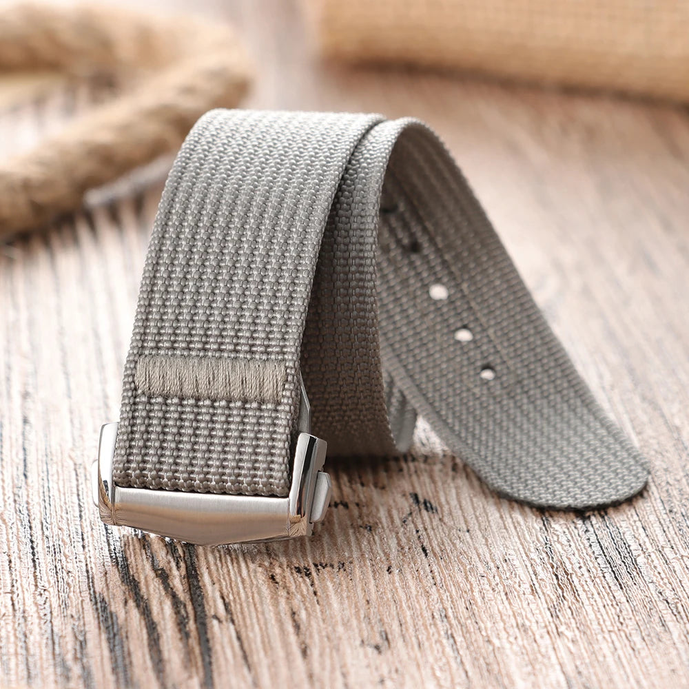 Deployant Clasp Nylon 20mm 22mm Watch Strap Premium Ribbed Watch Band for Omega Folding Buckle Watchband Sport Wristband for Men