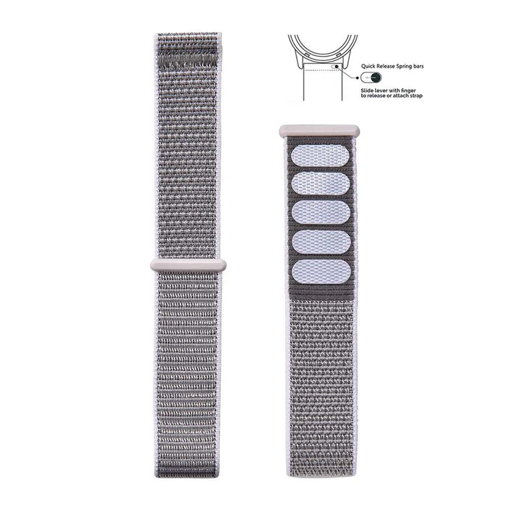 20mm 22mm Quick Release Hook Loop Elastic Sailcloth Nylon Watch Strap Adjustable Comfortable Universal Replacement Watchbands