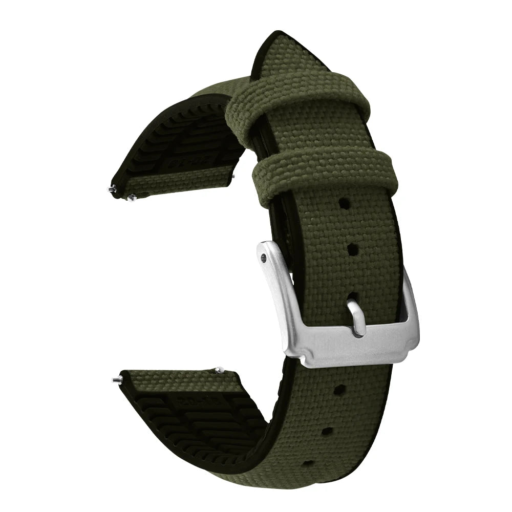 Sailcloth Rubber Strap 18 19 20 21 22mm Sailcloth Nylon Quick Release Band Universal Silicone Bracelet For Cartier Seiko Omega