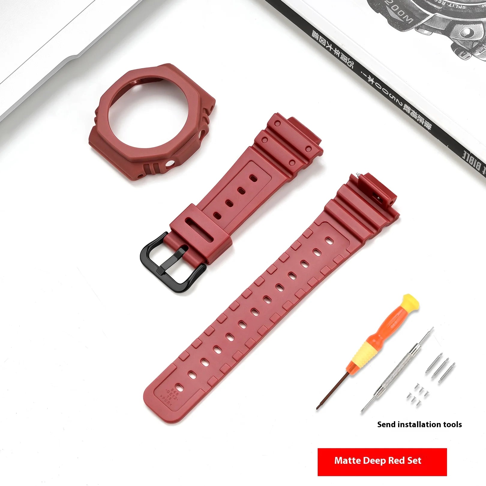 Case + Strap for Casio G-SHOCK GA-2100 GA-2110 Transparent Rubber Resin Watch Band Modified Quick Release Wrist Bracelet Shell