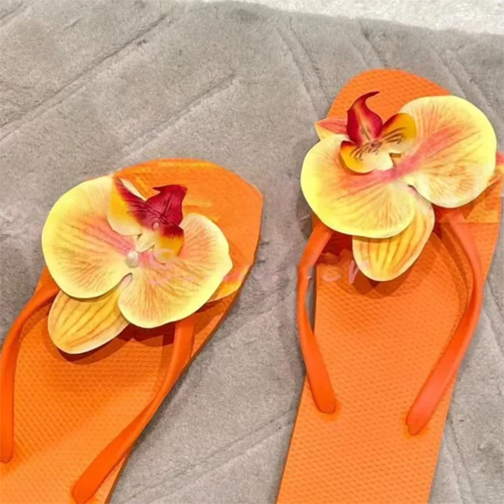 1 Pair Simulation Coloful Thai Fairy Butterfly Flower Shoe Buckles Personalized Design Butterfly Orchid Simulation Buckles Decor