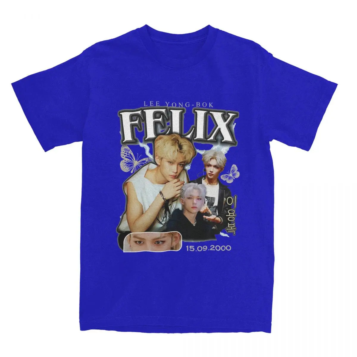 Men FELIX Korean Kpop Singer T Shirts Idol Cotton Clothing Summer Vintage Short Sleeve T-Shirt O Neck Harajuku Tshirt