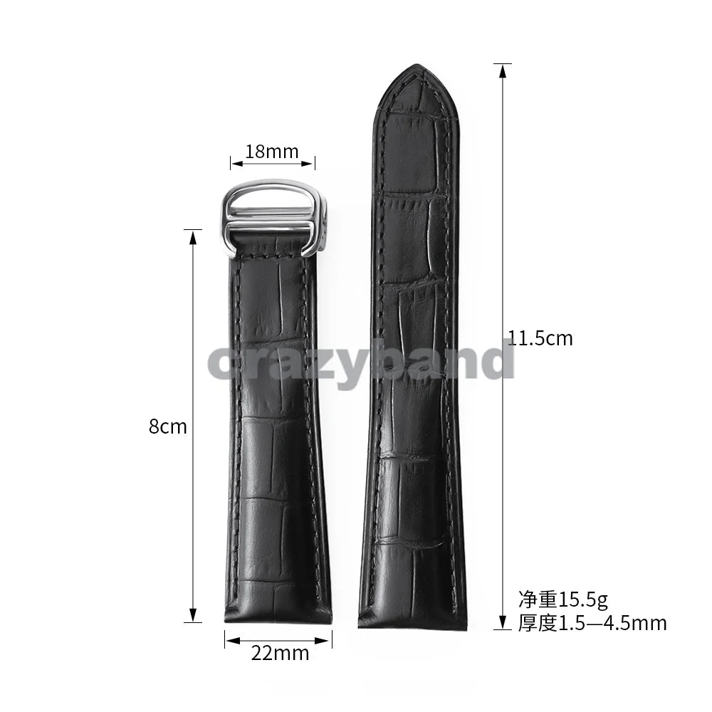 Genuine Leather Watch Strap for Cartier Tank London Solo Business Men‘s Soft Bracelet High Quality New Wrist Band 18mm 20mm 22mm