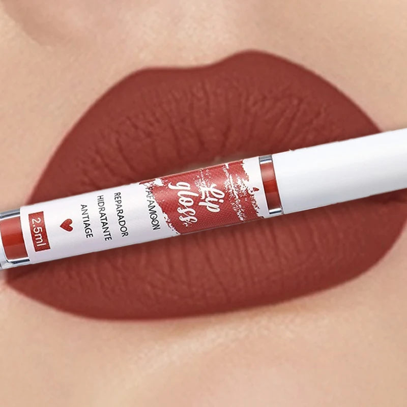 Matte Liquid Lipstick Rose Red Lip Glaze Makeup Moisturizing Waterproof Durable Lip Mud Non-stick Cup Lip Gloss Korean Makeup