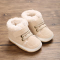 HAIZHIW 0-18M NEW Winter Baby Boys Girls High Tops Sneakers Rubber Anti-Slip Sole Fleece for Warmth Infant Newborn Shoes