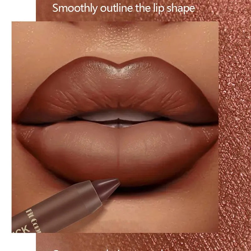Matte Lipstick Makeup Velvet Lip Liner Crayon Sexy Brown Red Chocolate Tint Lipstick Lip Contouring Lipliner Outline Cosmetic
