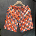 Men Orange Full H Letter Beach Shorts Quick Dry Casual Pocket Swim Trunks Summer Holiday Luxury Pattern Sports Board Short Pants