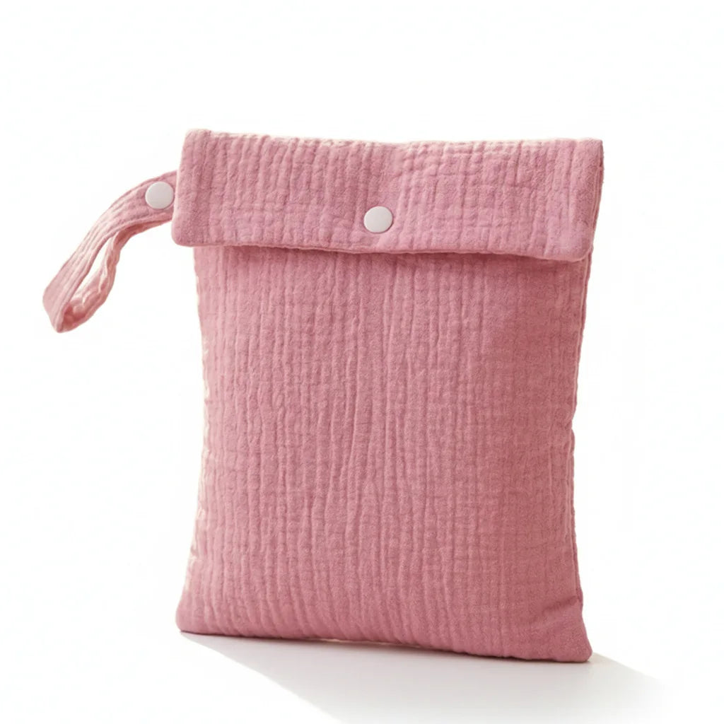 Baby Diaper Bag Muslin Cotton Gauze Wet Bag Portable Travel Hanging Organizer Pouch Infant Toddler Mommy Cosmetic Bag Best