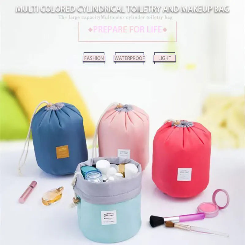New Cosmetic Bag Fashion Round Waterproof Makeup Bag Travel MakeUp Organizer Female Storage Toiletry Kit Case,ylon High Capacity