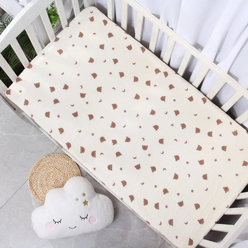 1 Pcs Baby Crib Sheets for Boys Girls Fitted Crib Sheet  for Standard Crib and Toddler Mattress Super Soft Microfiber Baby Sheet