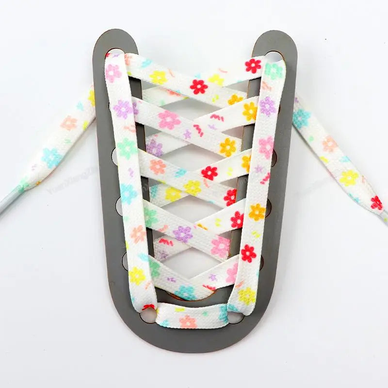 1Pair Print Shoelaces for Sneakers Quality Fabric Flat Shoe laces Fashion Girl Laces for Shoes width 0.8cm 120/140/160CM