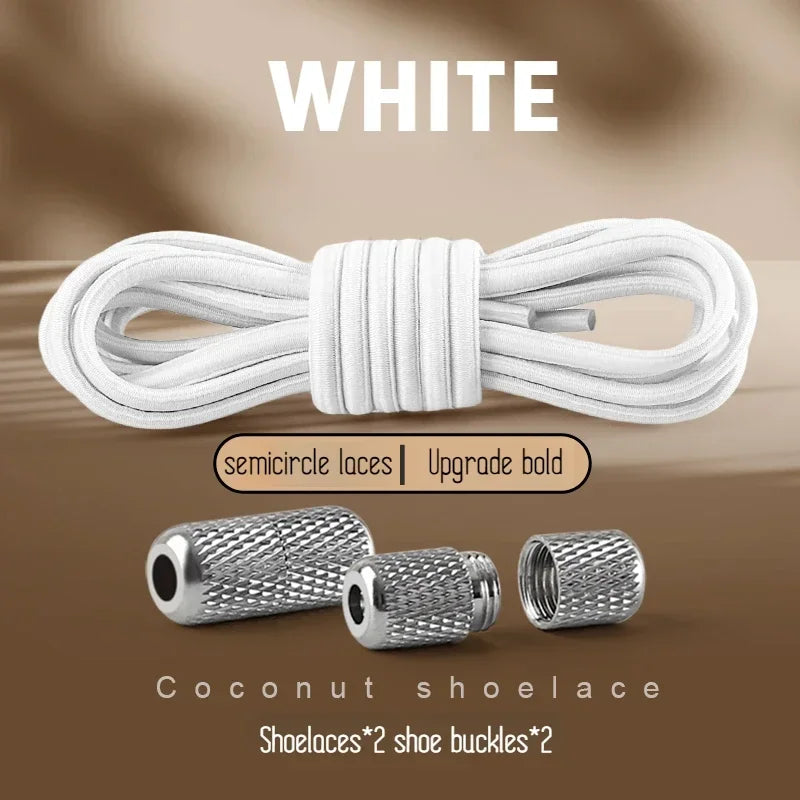 New Elastic Laces Sneakers Tennis Round Shoe laces Without ties Kids Adult Rubber Bands No Tie Shoelace Shoe Accessories