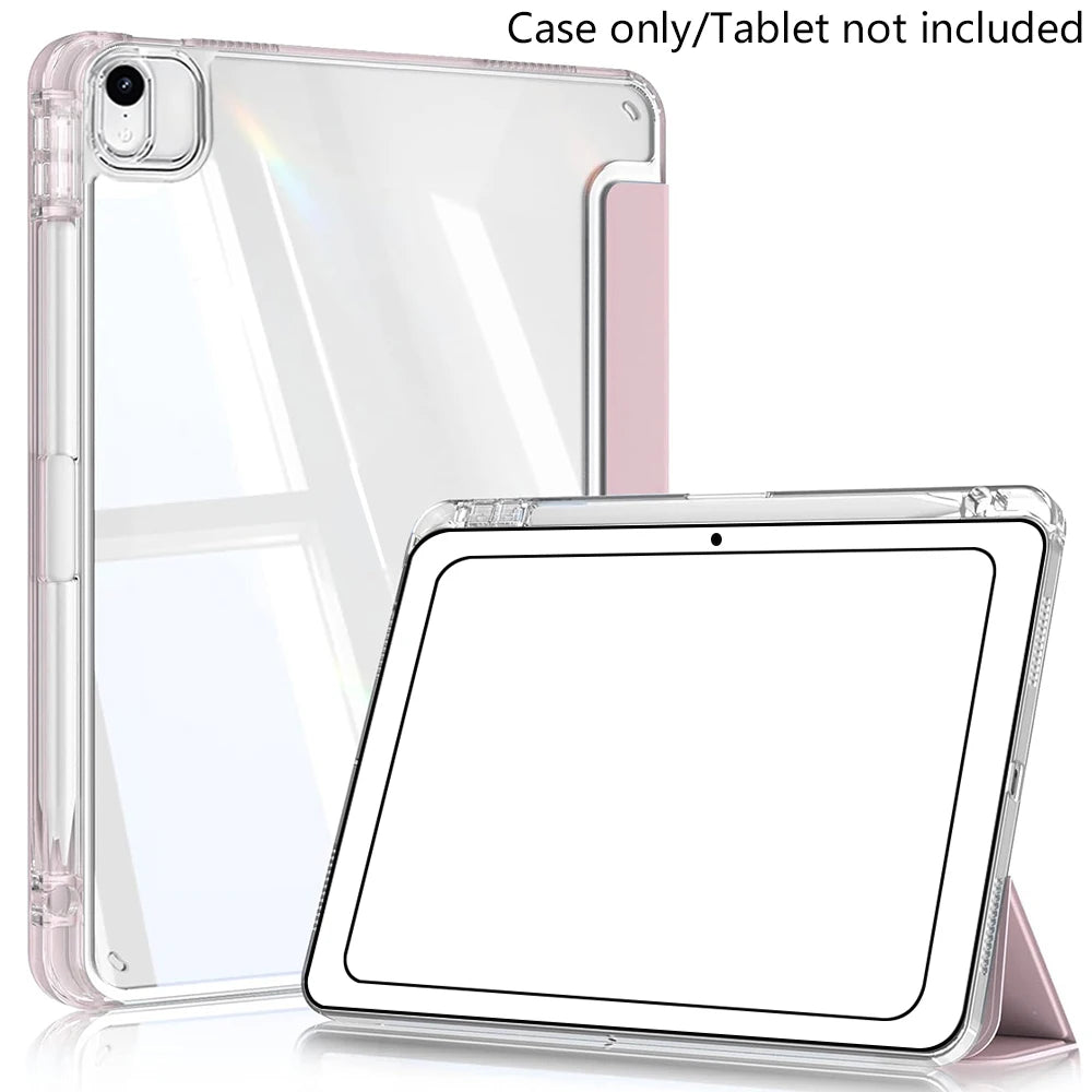 Case for iPad Air 11 Inch M4 2026/M3 2025/M2 2024, iPad Air 5th/4th Gen 10.9 Inch 2022/2020, Acrylic Cover with Pencil Holder