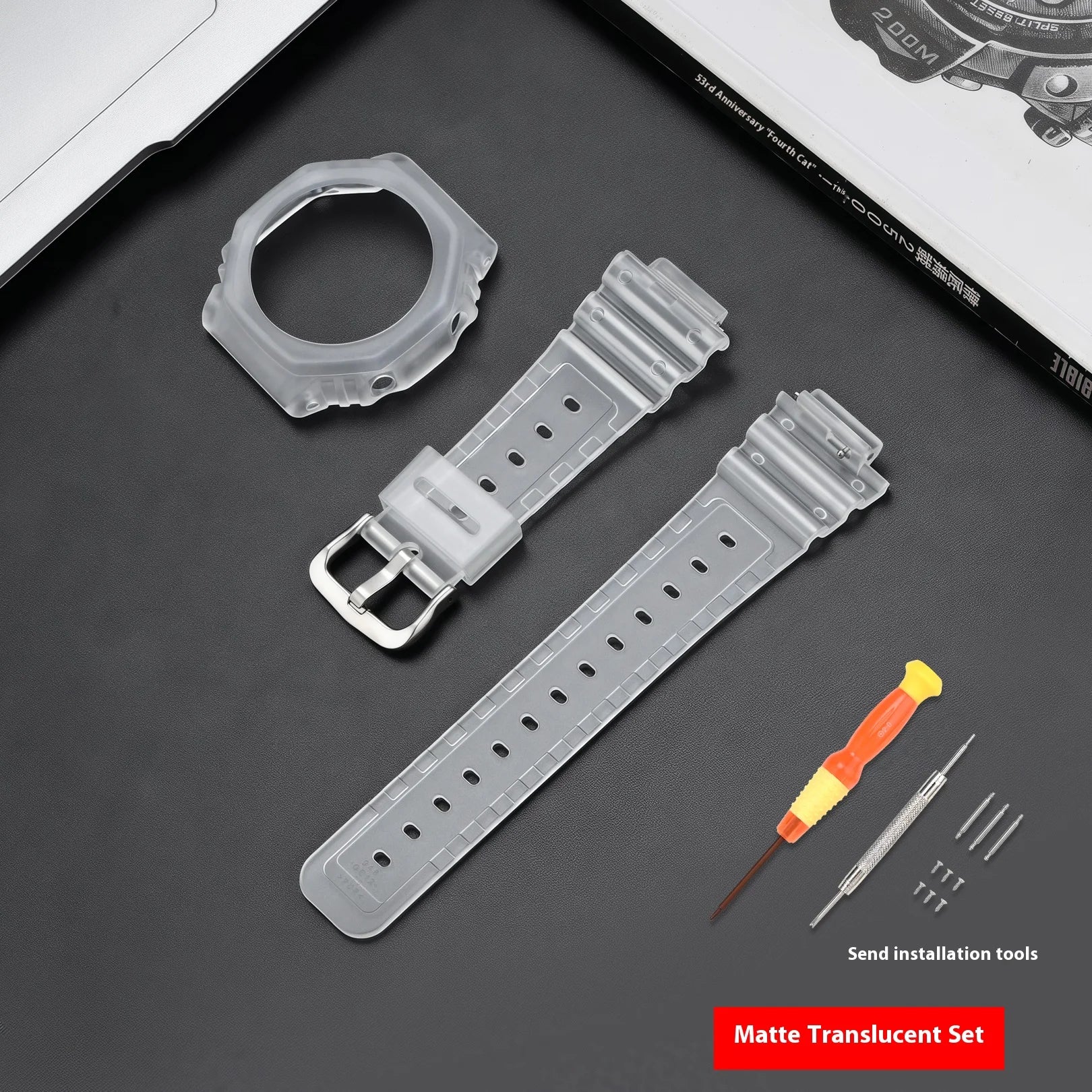 Case + Strap for Casio G-SHOCK GA-2100 GA-2110 Transparent Rubber Resin Watch Band Modified Quick Release Wrist Bracelet Shell