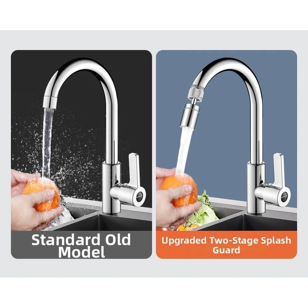 360 Degree Rotating Kitchen Faucet Extender With 3 Modes Spray Shower Stream For Splash Prevention Silver Adapter Included