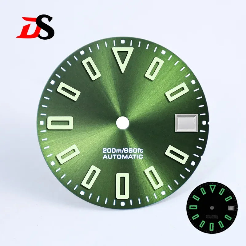 NH35 Dial Matte Dial Hollow Index 28.5mm BGW9 C3 Lume for NH35/NH34 Movement Custom Logo Watch Accessories
