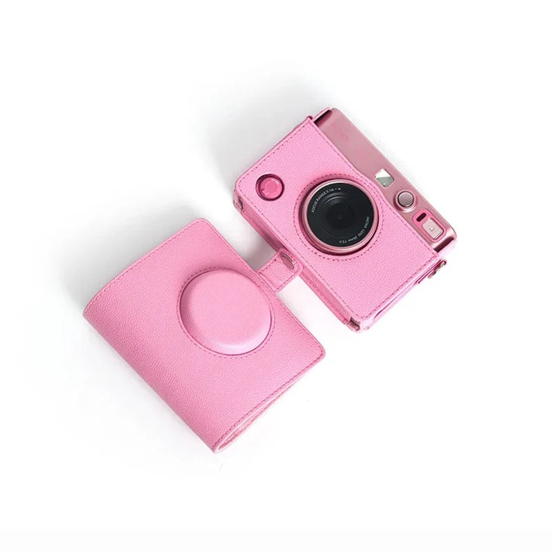 PU Leather Camera Bag  For Fujifilm Instax Mini EVO Instant Film Camera Soft Silicone Cover Bag with Shoulder Strap