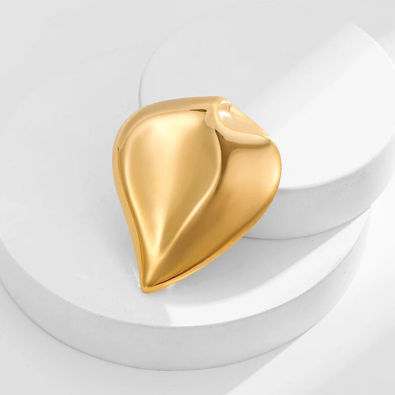 Loe | Stainless Steel Geometric Brooch New Plated 18k Gold Clothing Accessories High Quality Irregular Jewelry