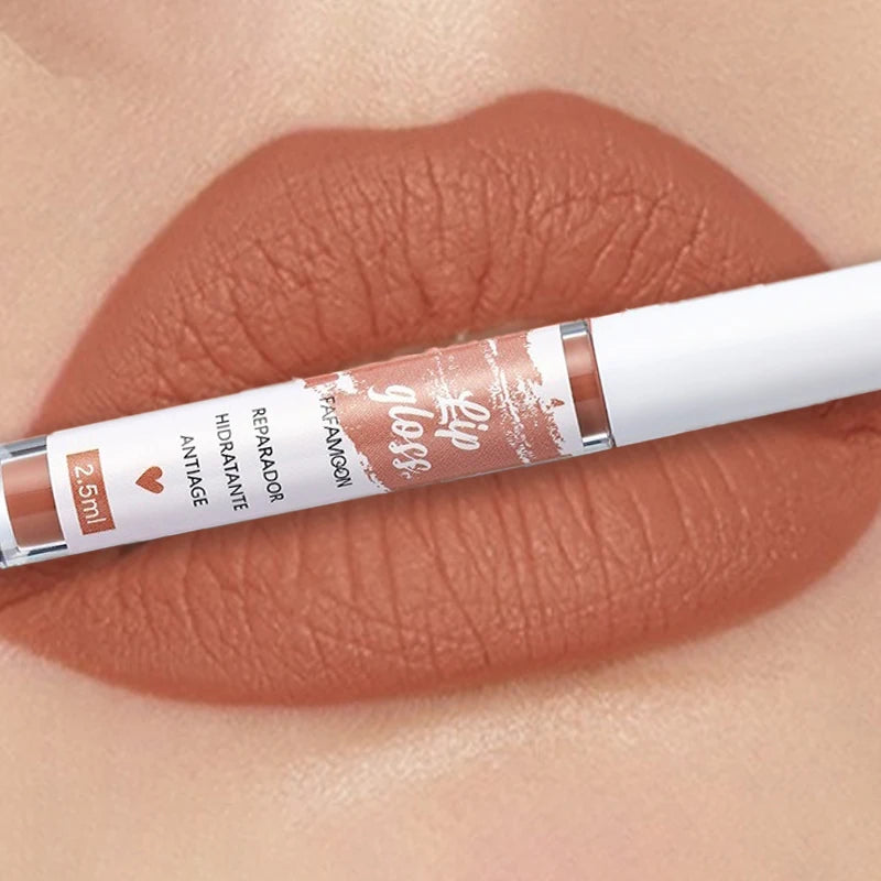 Matte Liquid Lipstick Rose Red Lip Glaze Makeup Moisturizing Waterproof Durable Lip Mud Non-stick Cup Lip Gloss Korean Makeup