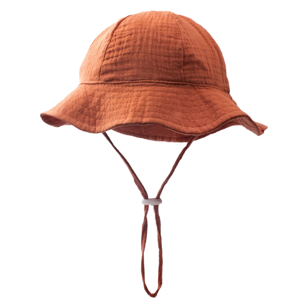 Baby Cotton Bucket Hats New Children Sunscreen Outdoor Caps Boys Girls Print Panama Hat Unisex Beach Fishing Hat For 3-12 Months