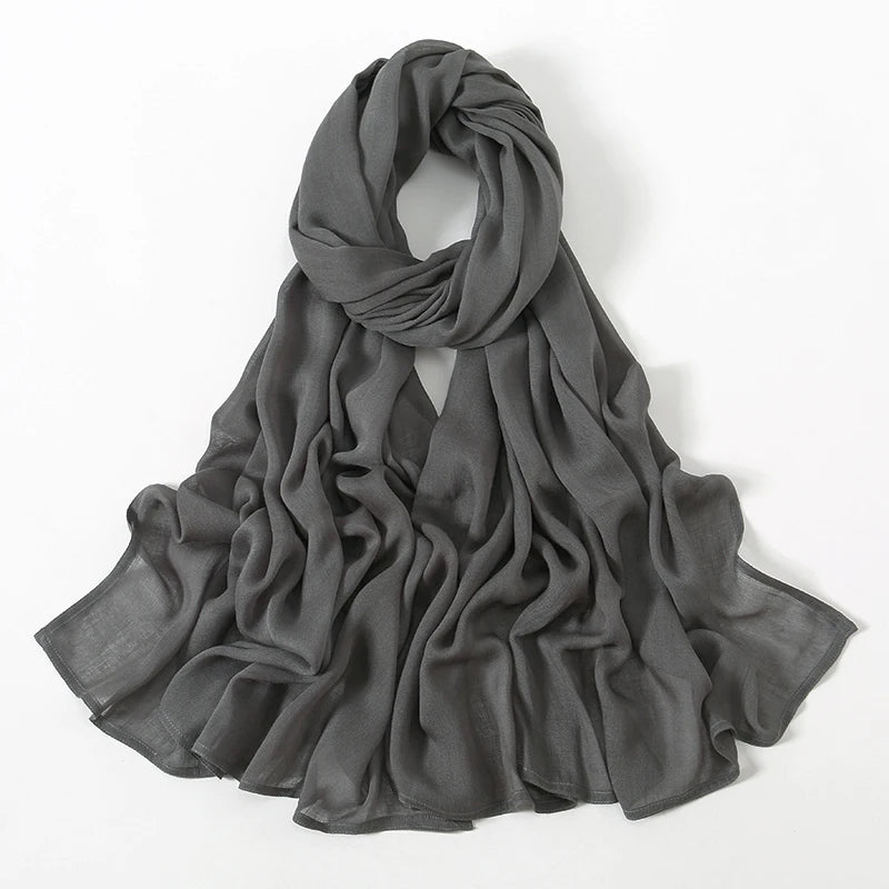 Fashion Modal Hijab Rayon Cotton Shawls Muslim Hijabs For Women Plain Scarf Big Size Headscarf Islamic Turban Headband 190*85cm