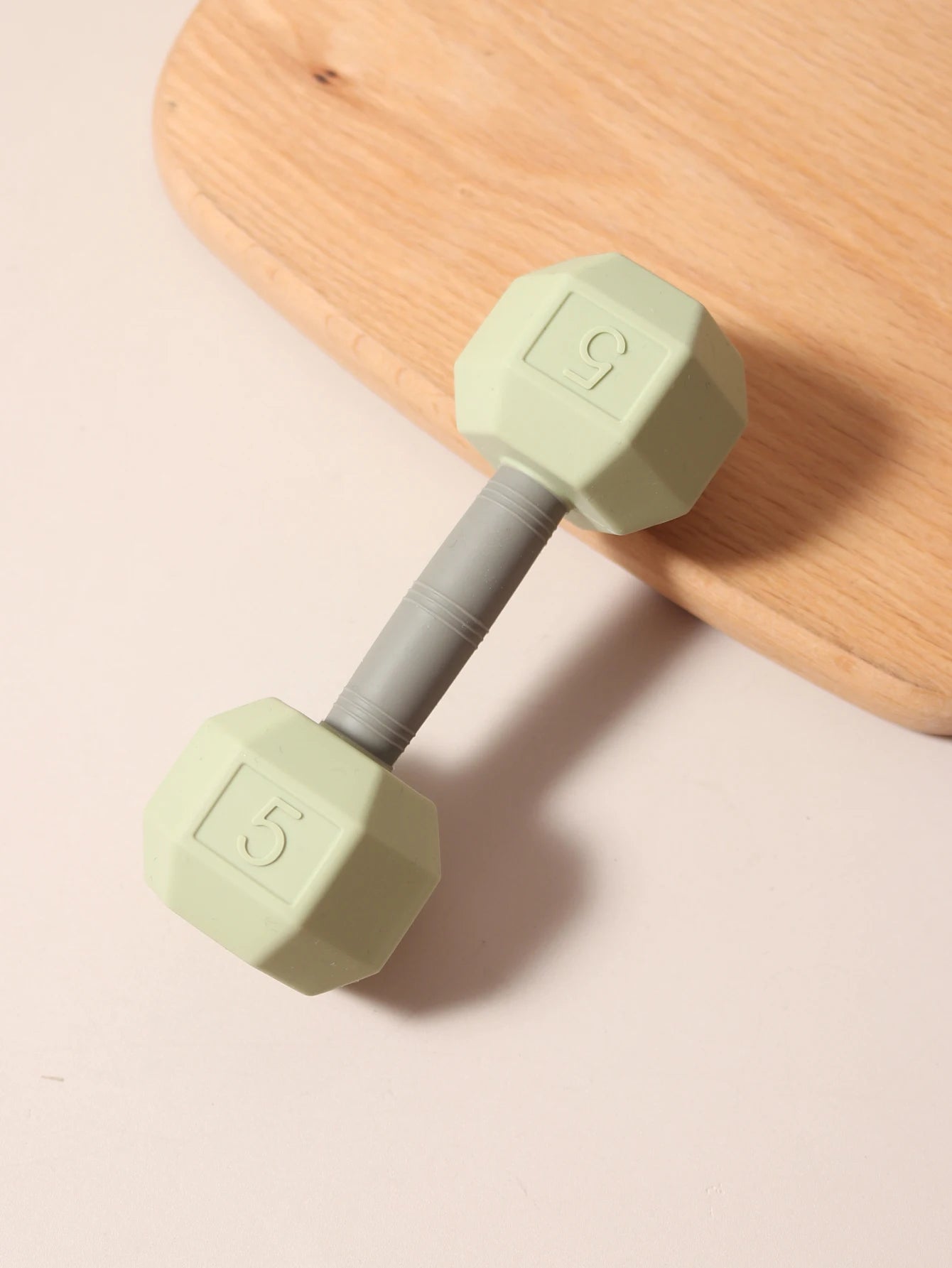 2-in-1 Barbell Shape Silicone Teether baby Rattle toy with sound 5kg