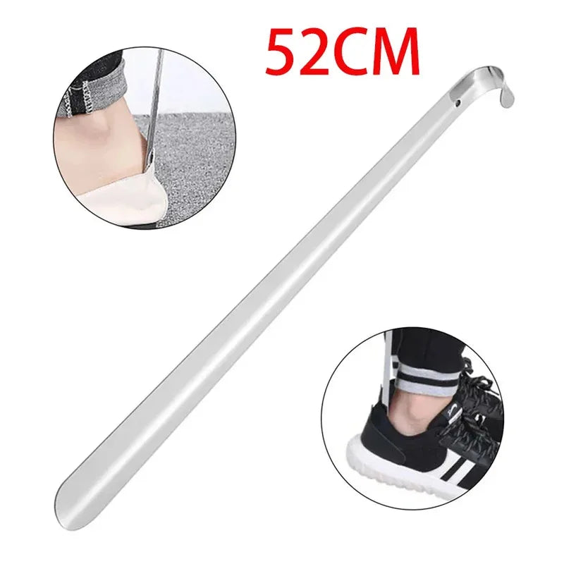 52cm Extra Long Stainless Steel Silver Metal Shoehorn Shoe Lifter Aid Slip-On Shoe Pulling Tool for Easy Shoe Removal