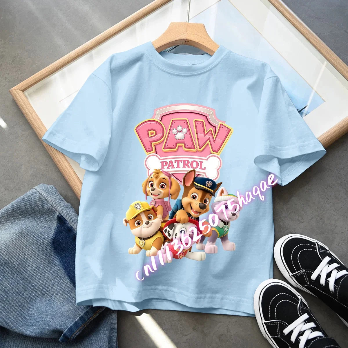Summer PAW Patrol Children T-Shirts Cartoon Chase Skye Short Sleeves Top Tees Fashion Anime Girls Boys Shirts Kids Clothes Gift