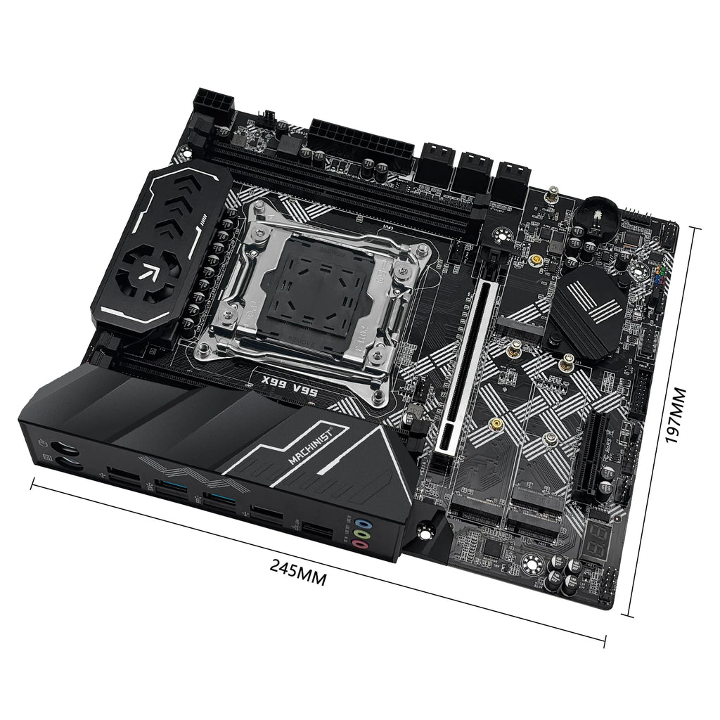 MACHINIST X99 V9S Motherboard C612 Chip Support DDR4 RAM Four Channels LGA2011-3 CPU With TPM M.2 Slot Black Armored USB3.0
