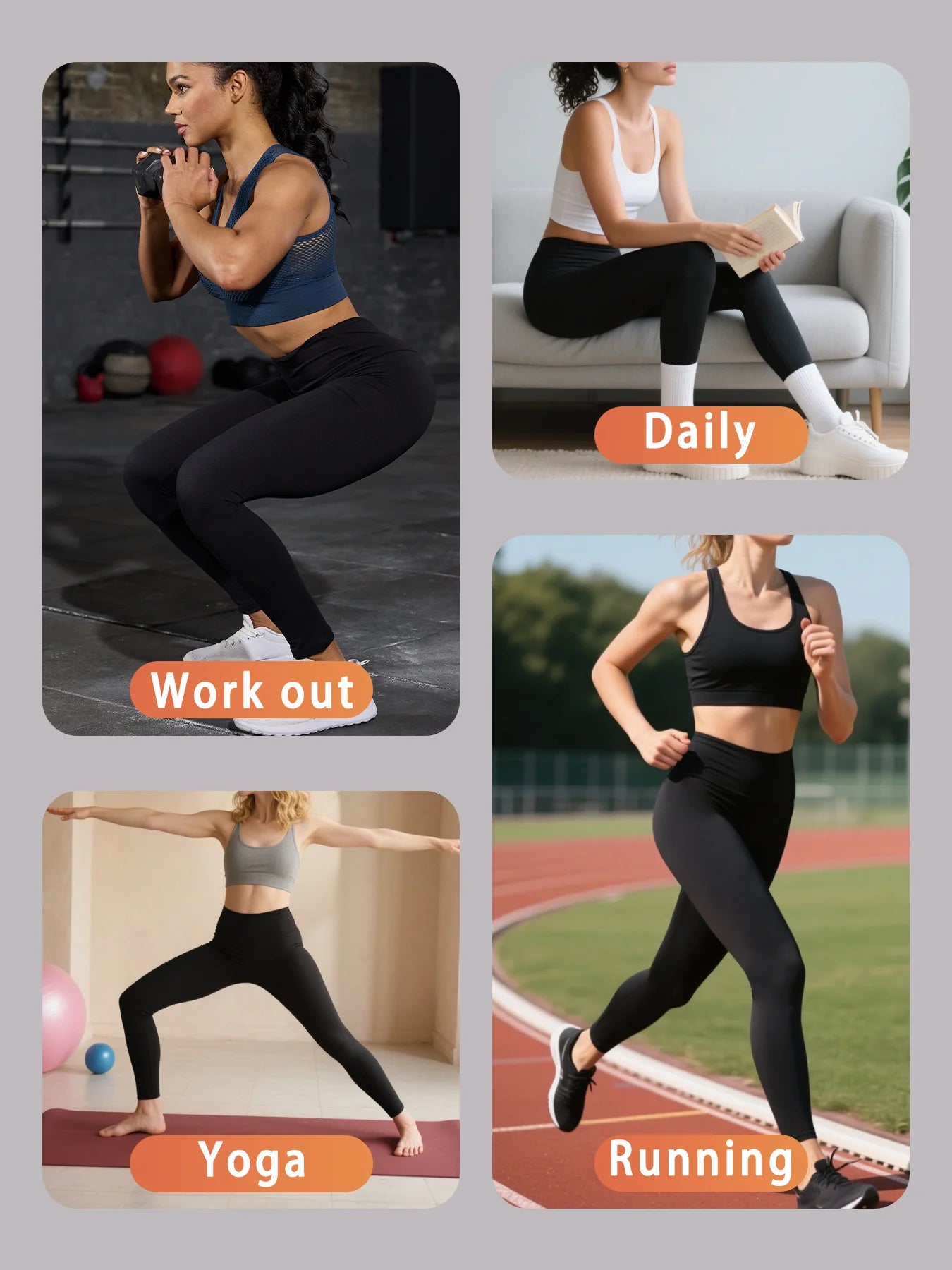 3 Pack High Waisted Women's Leggings with Tummy Control-Super Soft Comfortable Fit for Yoga Running Workout and Daily Activities