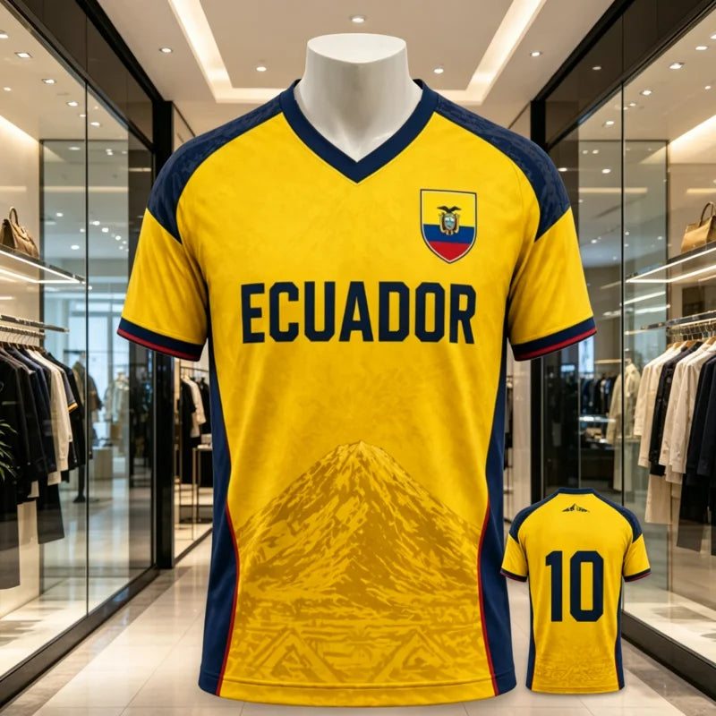 Ecuador Soccer Fan 3D Jersey Summer Outdoor Sports Breathable Short-sleeved Football Training Top Unisex Casual Family Kids Tees