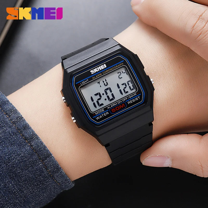 SKMEI 2042 Fashion Sports Black Watch for Men Chrono Military LED Display Mens Digital Wristwatches Date Week Clock reloj hombre