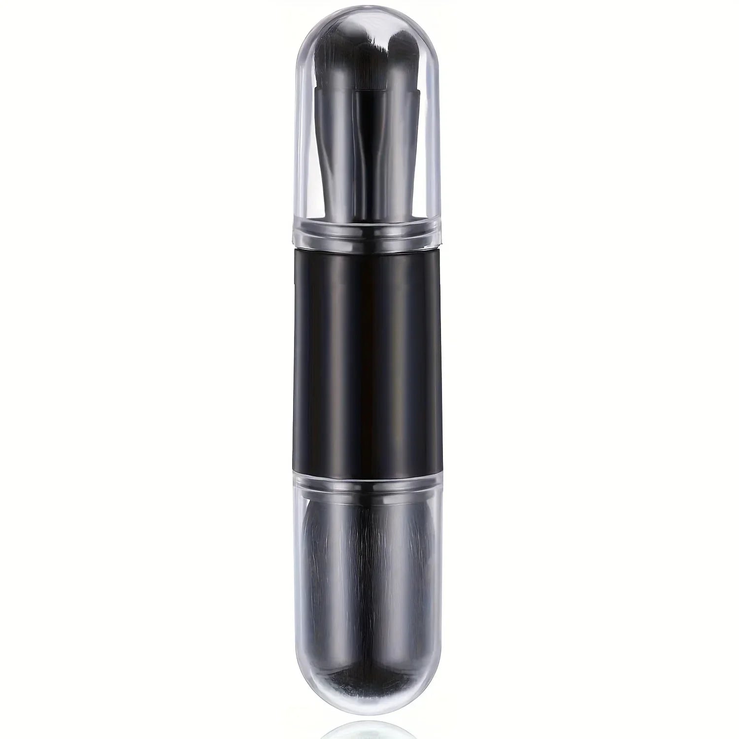 4in1 Makeup Brushes Set, Retractable Blush Brush + 3 Small Eyeshadow Brushes, Compact Portable for On-the-Go Touch-Up