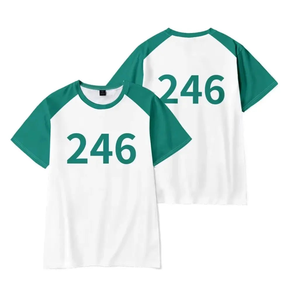 2026 Round Six T-shirt Seong Gi-hun Cosplay Costume 456 Tracksuit Calamari Games Disguise Caarnival Party Clothes For Men Women