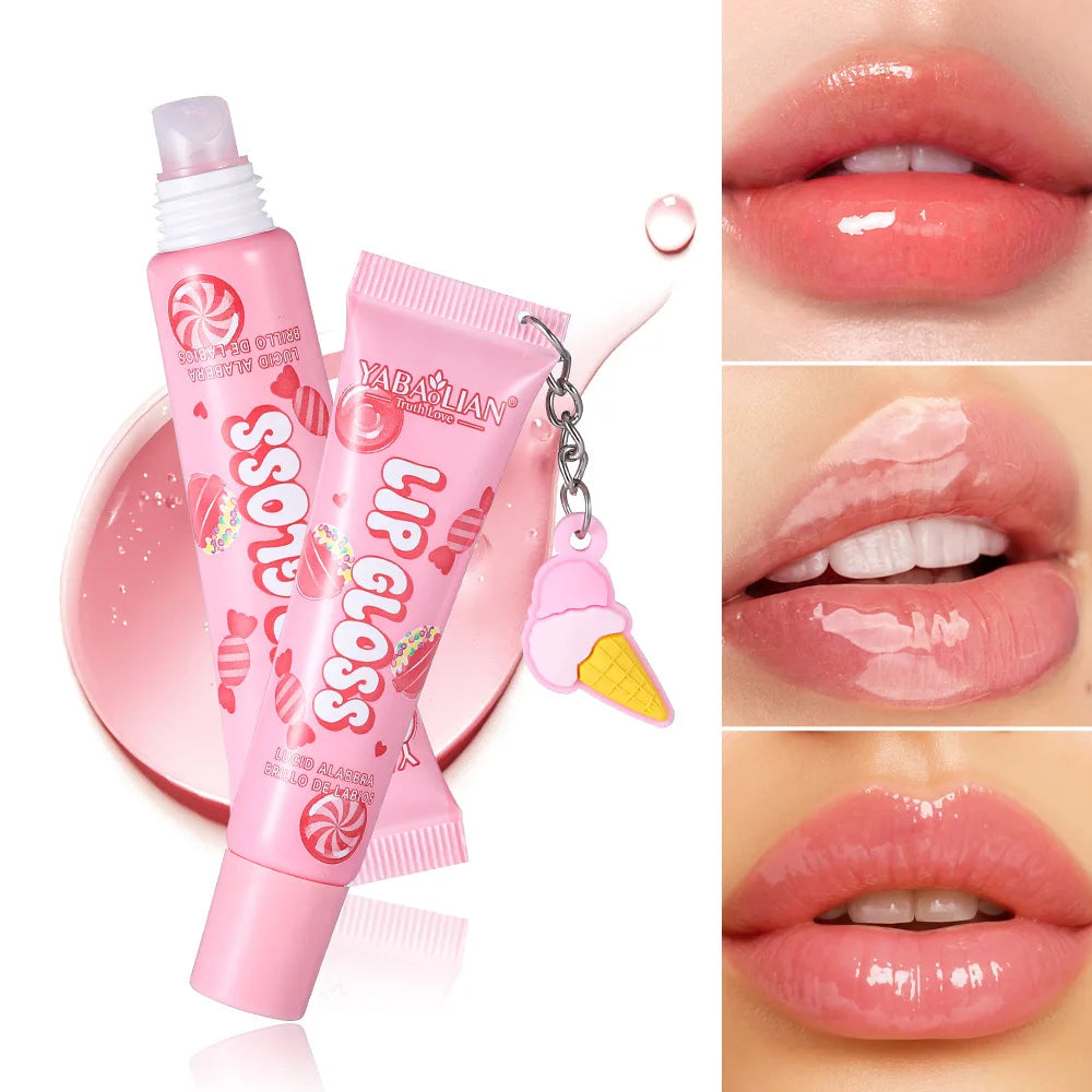 6 Colors Random Hair Moisturizing Fruit Scent Lip Gloss Long-Lasting Waterproof Liquid Lipstick Makeup Valentine's Day gift