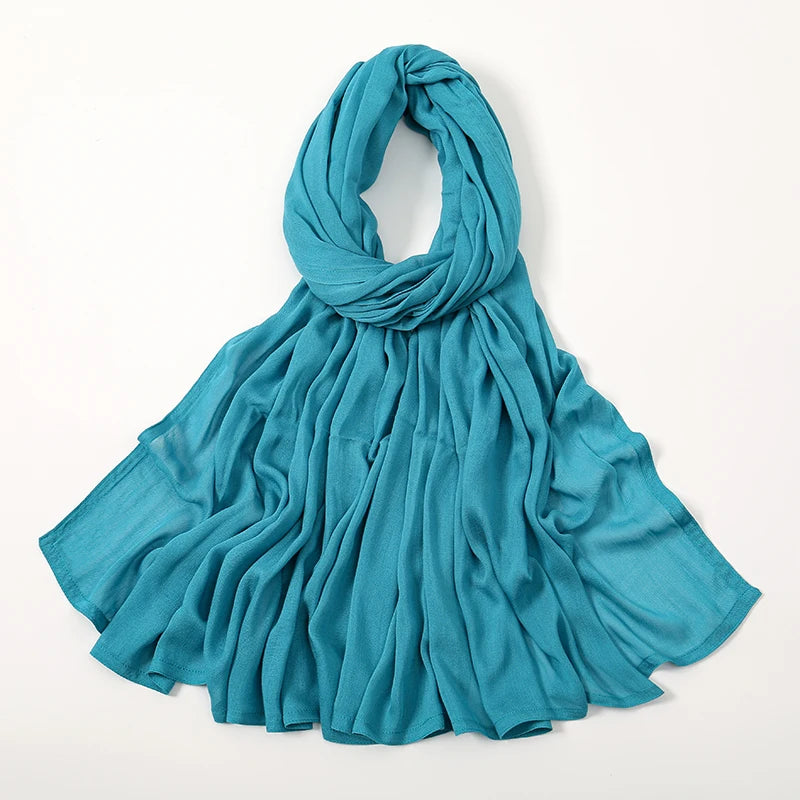 Fashion Modal Hijab Rayon Cotton Shawls Muslim Hijabs For Women Plain Scarf Big Size Headscarf Islamic Turban Headband 190*85cm
