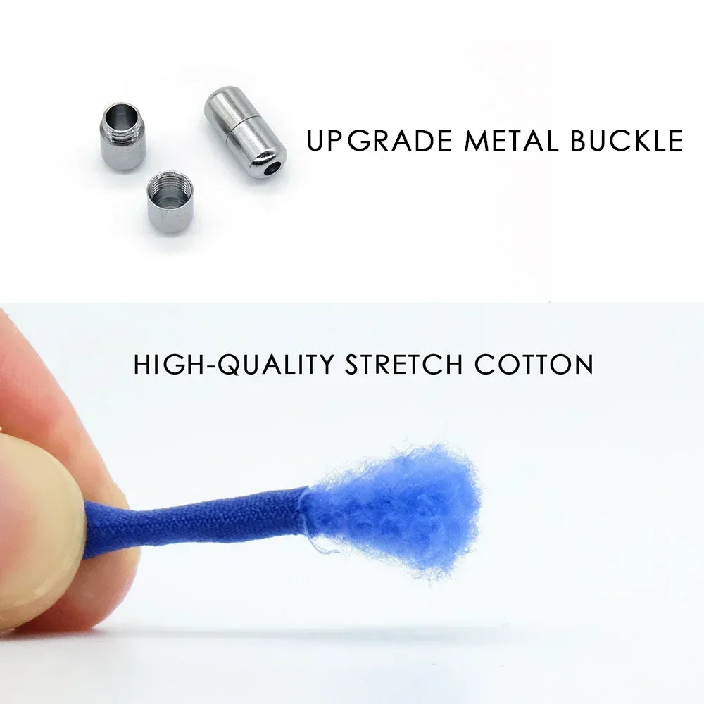 Elastic No Tie Shoelaces Semicircle Shoe Laces for Kids and Adult Sneakers Shoelace Quick Lazy Metal Lock Laces Shoe Strings