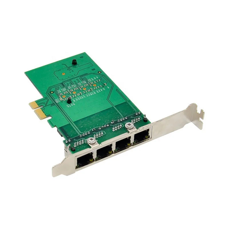 4 Port RJ45 1000Mbps Lan Network Card High Speed Remote Wake Control PCIE X1 Ethernet Adapter PC Cat5 UTP Cable Converter