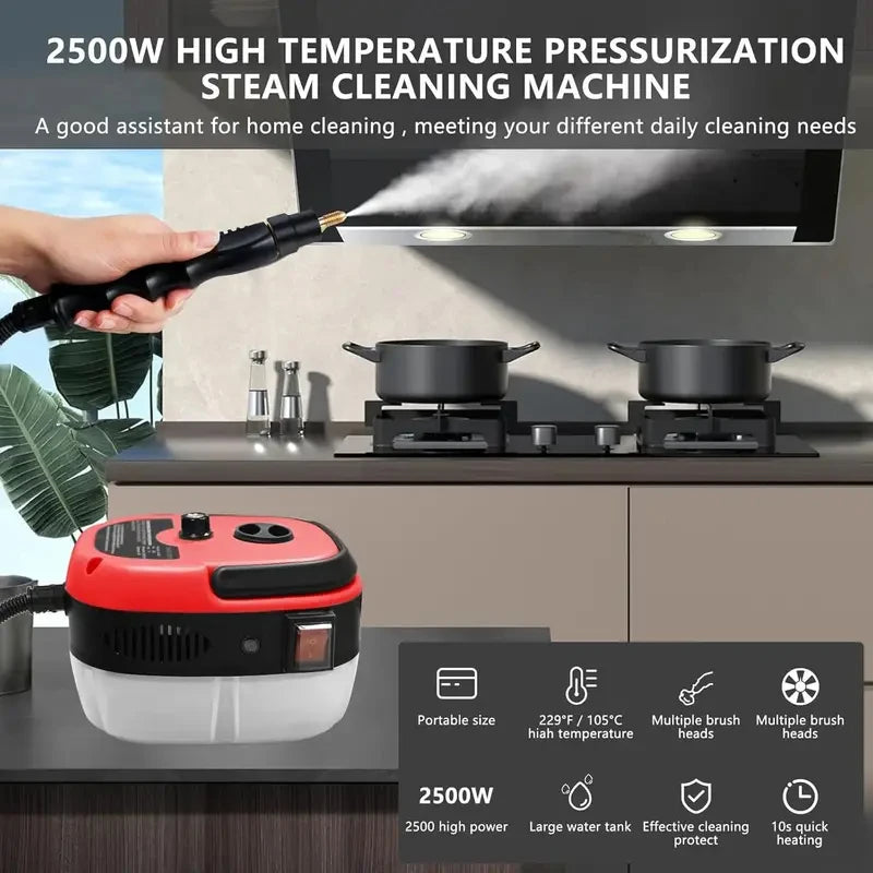 EU Plug 1500W 220V,US Plug 2500W 110V.Car washer,High-temperature steam cleaner, jet cleaner, kitchen range hood，Christmas gifts