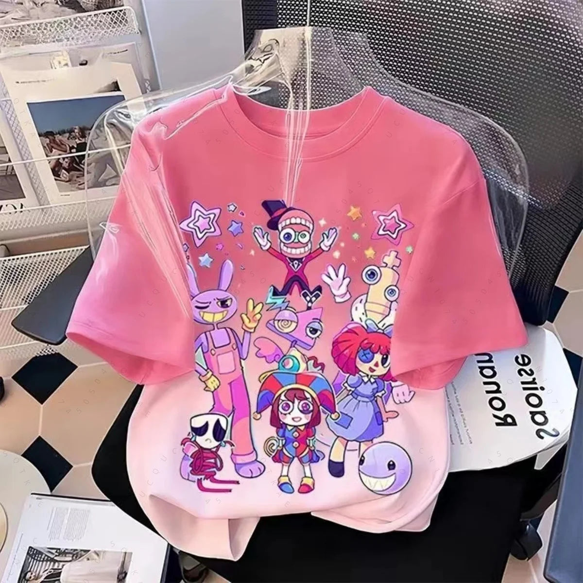 2026 Anime Short-Sleeve T-Shirt Magical Digital Circus T-Shirt Summer Fashion Unisex Crew Neck Top Lightweight and Breathable