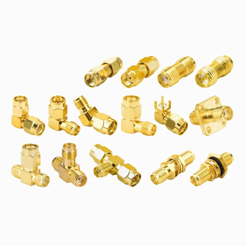 2PCS SMA to SMA Adapter SMA Male Female to Male Female RP SMA Straight 3 Way Right Angle 90 135 Degree RF Connector for Antenna