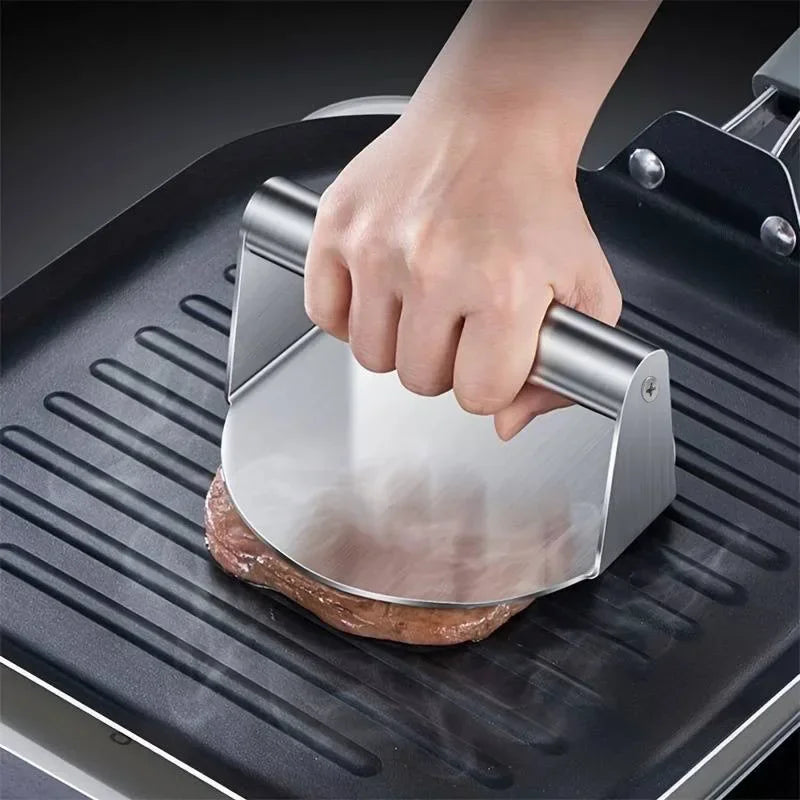 Stainless Steel Smash Burger Press Hamburger Patties Meat Masher Circular Meat Press Mold for Deli Meats Kitchen Accessories