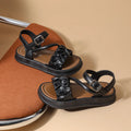 New Children's Sandals Summer Bowknot Girls Princess Causal Shoes Fashion Kids Soft Bottom Beach Flat Sandals Open-toe Versatile