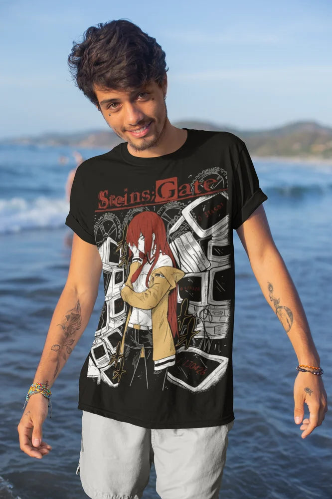 Steins Gate T-Shirt Kurisu Makise Girl Kawaii Waifu Anime Shirt Soft Tee
